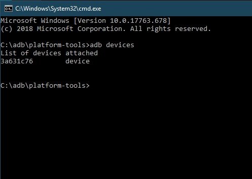 adb devices