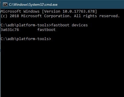 fastboot devices mi a3
