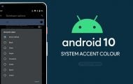 ssystem accent color android 10