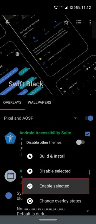 enable dark mode